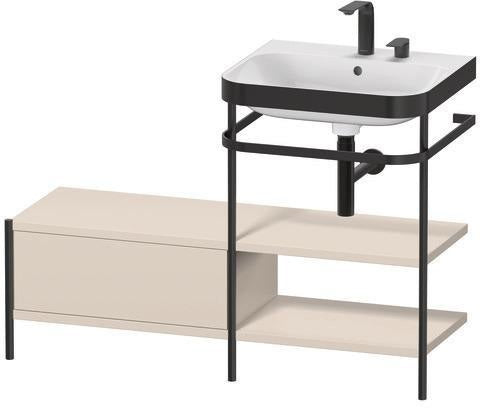 Duravit Waschtischset Happy D.2 Plus 1200x490mm ein Hahnloch taupe supermatt