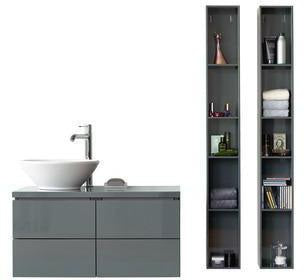 Duravit L-Cube Regalelement 180x180x1400 mm vertikal, 5 Fächer, amerikanischer Nussbaum