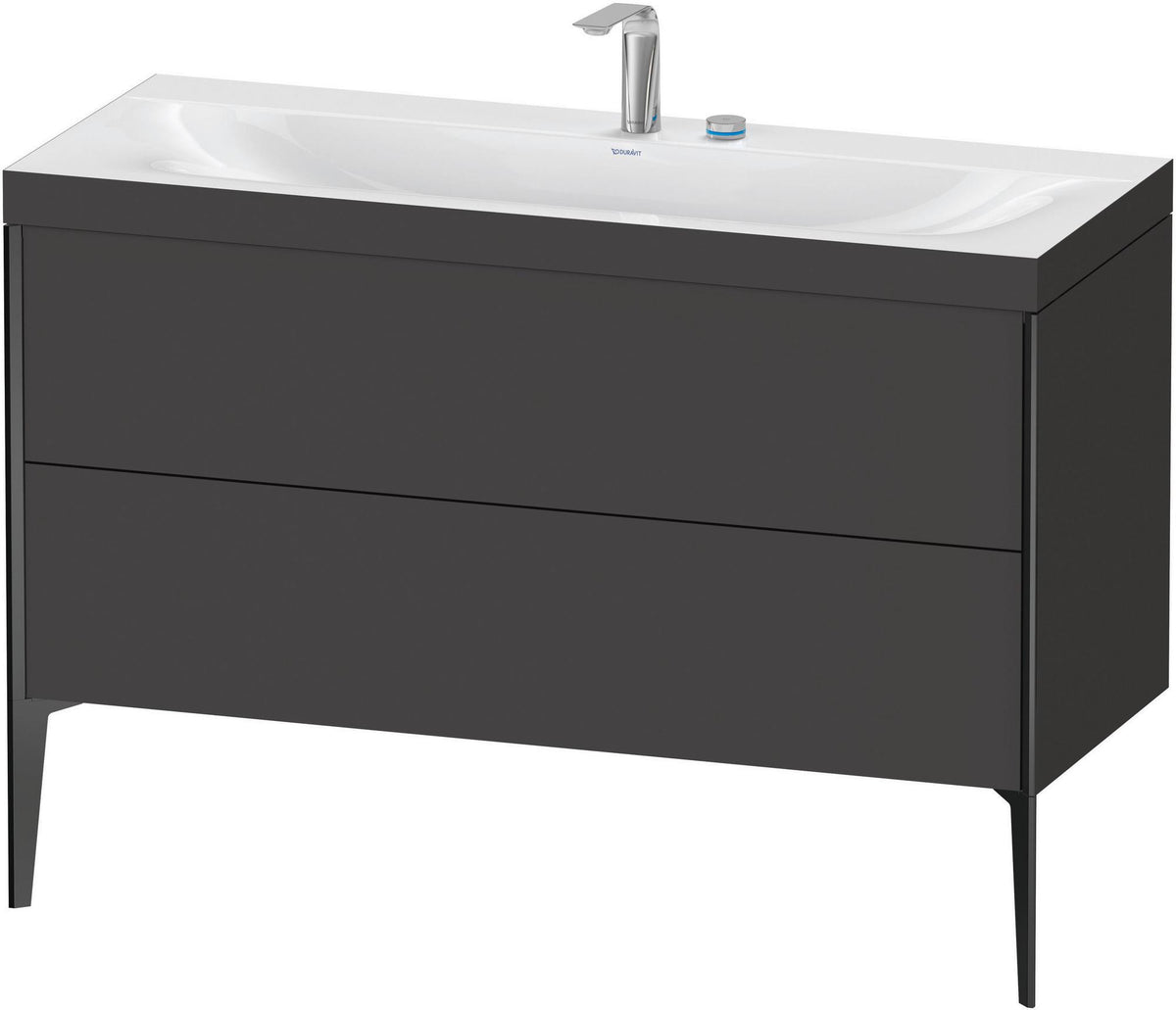 DURAVIT XViu c-bonded Waschtischunterschrank 1200 mm, 2 Auszüge, anthrazit, bodenstehend