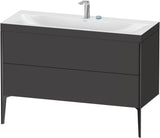 DURAVIT XViu c-bonded Waschtischunterschrank 1200 mm, 2 Auszüge, anthrazit, bodenstehend