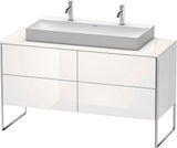 Duravit XSquare Waschtischunterbau 1400 mm betongrau matt mit 4 Auszügen und Tip-On-Technik