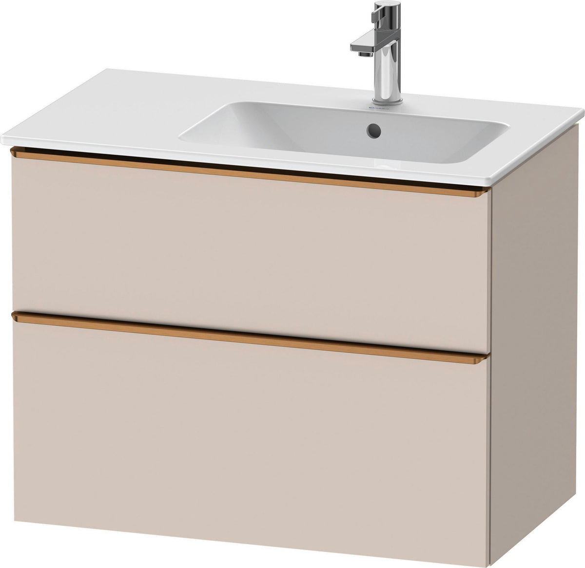 DURAVIT D-Neo Waschtischunterbau 810 mm Weiß Matt mit Bronze Griff und Soft-Close