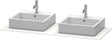 DURAVIT XSquare Konsole 1400 mm betongrau matt mit zwei Ausschnitten für Doppelwaschtisch