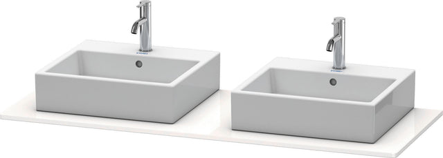 DURAVIT XSquare Konsole 1400 mm betongrau matt mit zwei Ausschnitten für Doppelwaschtisch