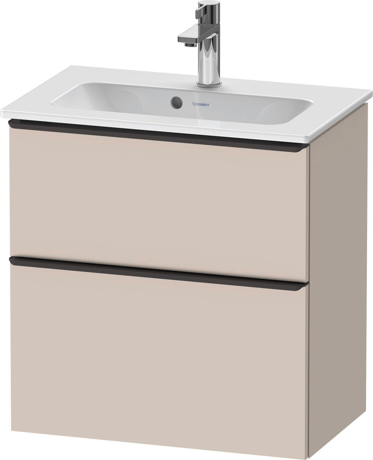 Duravit D-Neo Waschtischunterbau 610 mm betongrau matt mit Soft-Close und Bronze-Griff