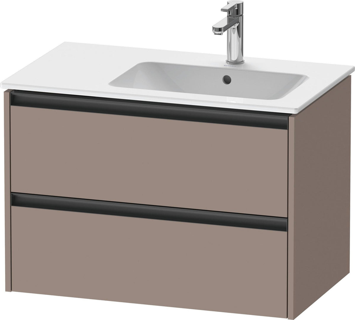 Duravit Ketho.2 Waschtischunterbau 810 mm Eiche Terra mit 2 Schubkästen und Soft-Close