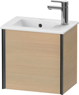 Duravit XViu Waschtischunterbau wandhängend 410 mm Eiche rechts – 1 Tür mit Tip-On-Technik