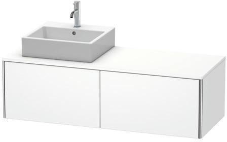 Duravit XSquare Waschtischunterbau 1400 mm wandhängend mit Becken links in s-matt