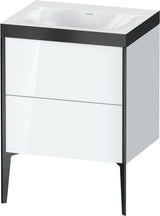 Duravit XViu Waschtischunterbauset 600 mm mit 2 Auszügen, schwarz matt/weiß hochglanz, c-bonded