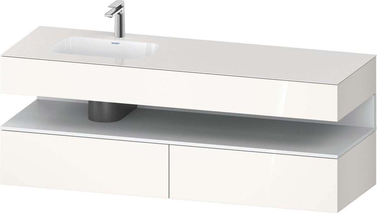 DURAVIT Qatego Studio F. A. Porsche Einbauwaschtisch mit Konsolenwaschtischunterbau 1600 mm Weiß Matt