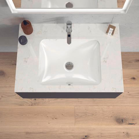 Duravit L-Cube Konsolenwaschtischunterbau 820 mm betongrau matt, 1 Auszug, wandhängend