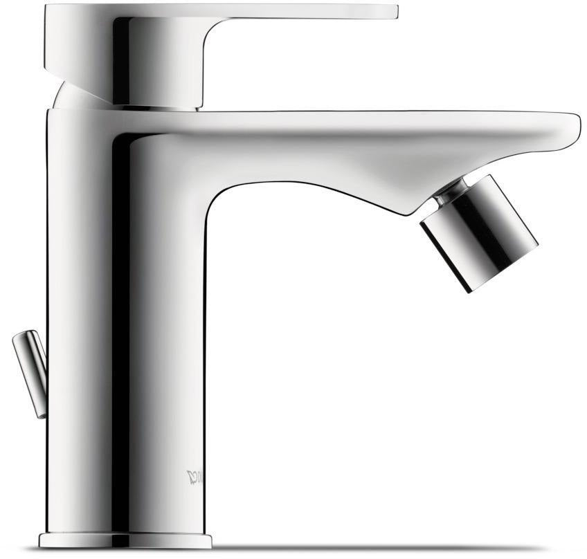 DURAVIT B.3 Einhebel-Bidetmischer mit Zugstangen-Ablaufgarnitur, chrom, 128 mm Ausladung