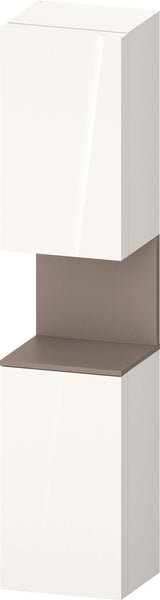 DURAVIT Qatego Hochschrank 400 mm, 2 Türen, weiß Hochglanz, Eiche Schw. Matt