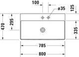 Duravit DuraSquare Möbelwaschtisch 800 mm, weiß, mit Hahnlochbank