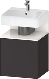 DURAVIT Qatego Waschtischunterbau 490 mm wandhängend, 1 Tür links, Weiß Matt mit Eiche Schwarz Nische