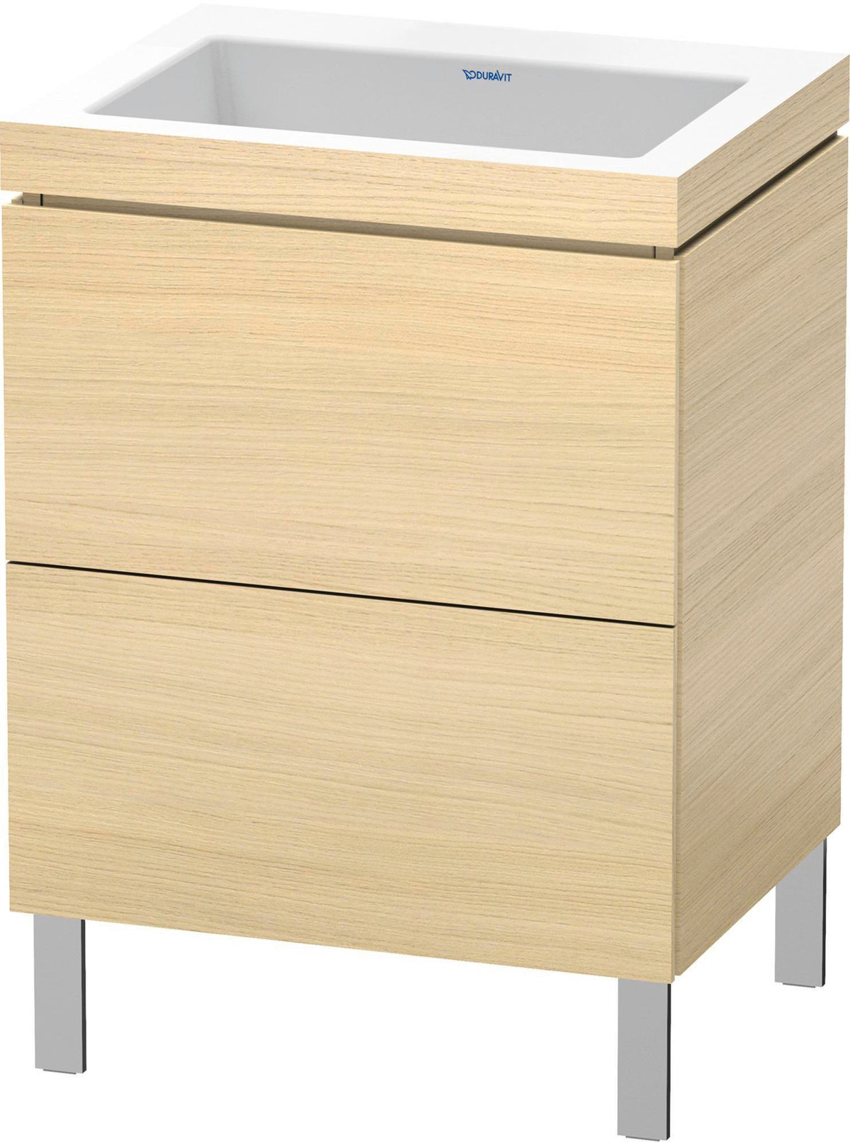 DURAVIT L-Cube c-bonded Waschtischset 698x600x480 mm Mediterrane Eiche, 2 Auszüge, Tip-On