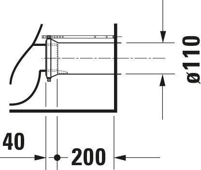 Duravit No.1 Stand-WC Kombi, weiß, 650 mm, spülrandlos, Tiefspüler, Abgang waagerecht