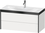 Duravit XViu Waschtischunterbau-Set 1000 mm c-bonded, 2 Schubkästen, schwarz matt / weiß matt