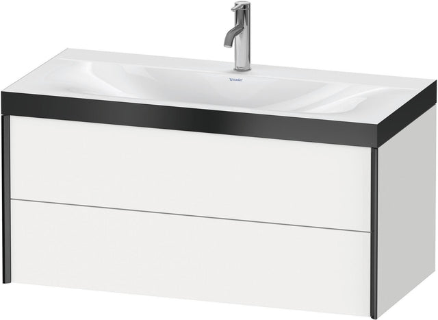 Duravit XViu Waschtischunterbau-Set 1000 mm c-bonded, 2 Schubkästen, schwarz matt / weiß matt