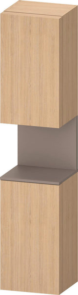 DURAVIT Qatego Hochschrank 400 mm, 2 Türen, weiß Hochglanz, Eiche Schw. Matt