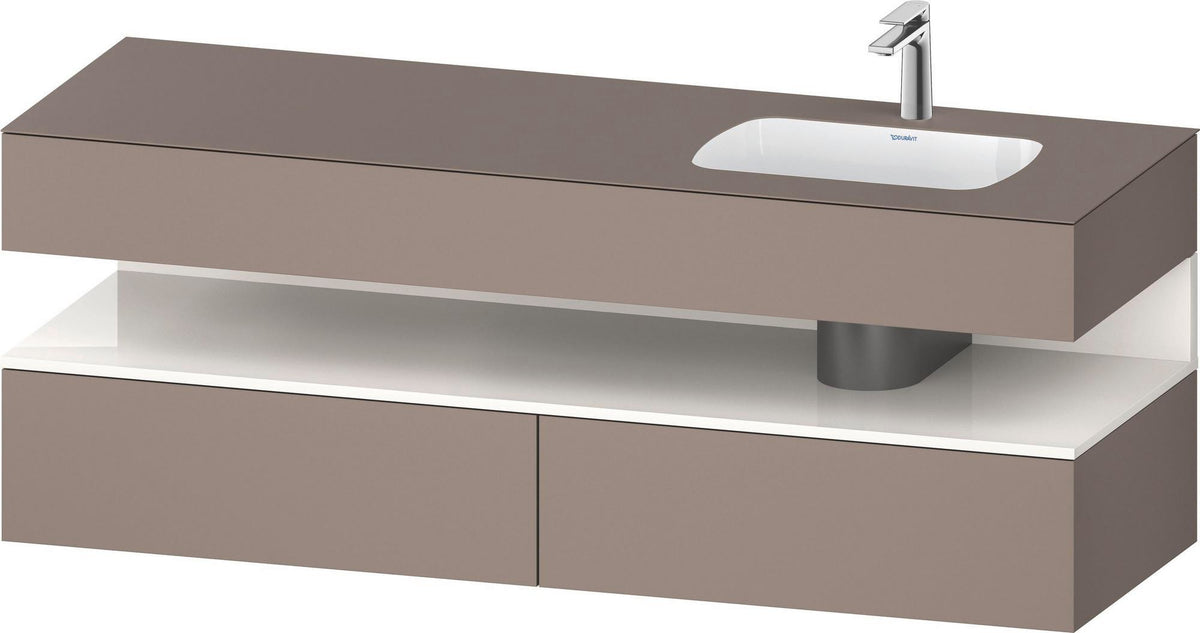 DURAVIT Qatego Einbauwaschtisch mit Konsolenwaschtischunterbau 1600 mm Weiß Matt