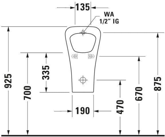 DURAVIT DuraStyle Urinal 300x340mm Zulauf hinten absaugend ohne Fliege weiß