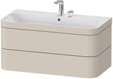 DURAVIT Waschtischset Happy D.2 Plus 2 Schubkästen 975x490 mm eiche hell taupe supermatt