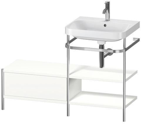 Duravit Happy D.2 Plus Waschtischunterbau 1200x490mm mit Metallkonsole, supermatt – bodenstehend, seitlicher Anbau links