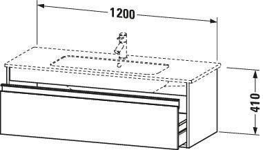 DURAVIT Ketho Waschtischunterbau 1200 mm Weiß Matt mit 1 Auszug und Soft-Close