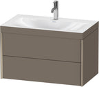 Mitteldichte Faserplatte (MDF) / grau / m.Viu,2Schubk.503x800x480mm 1Hl,champ. matt/flan.grey sdm. Rahmen