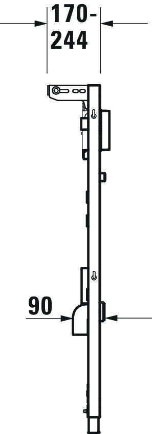 Duravit DURASYSTEM Urinal-Element 500 x 1148 mm für UP-Druckspüler, Trockenbau, vormontiert