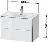 Duravit XSquare Waschtischunterbau 810 mm weiß matt mit Tip-On-Technik und Siphonausschnitt