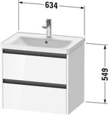 DURAVIT Ketho.2 Waschtischunterbau 634 mm betongrau matt mit 2 Schubkästen und Soft-Close
