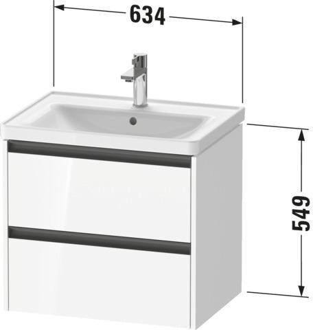 DURAVIT Ketho.2 Waschtischunterbau 634 mm Eiche Terra Matt mit 2 Schubkästen und Soft-Close