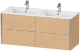 Duravit XViu Waschtischunterbau wandhängend 1280 mm, 4 Schubkästen, champagner matt/weiß matt