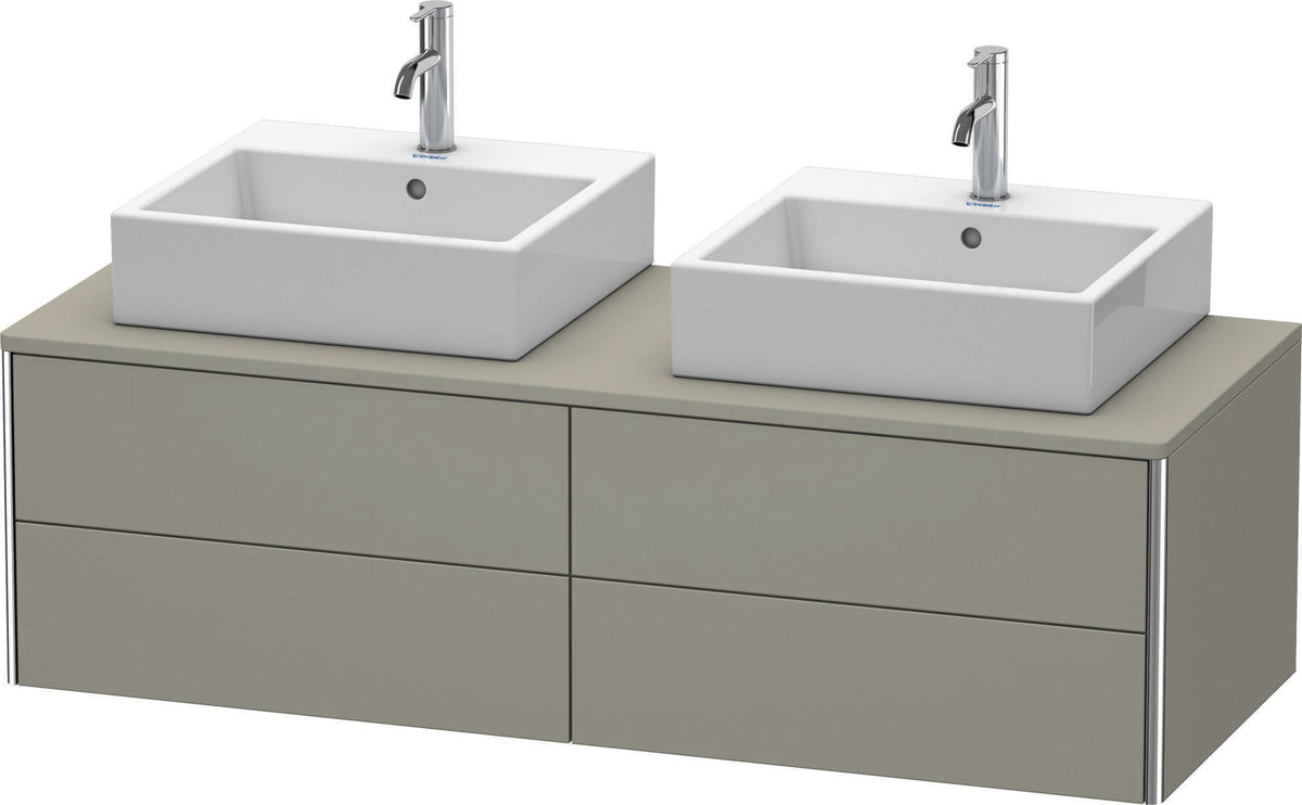 DURAVIT XSquare Waschtischunterbau 1400 mm, 4 Schubkästen, wandhängend, Betongrau Matt