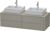 DURAVIT XSquare Waschtischunterbau 1400 mm, 4 Schubkästen, wandhängend, Betongrau Matt