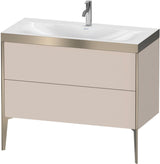 DURAVIT XViu Waschtischunterbauset 1000 mm, 2 Auszüge, champagner matt/basalt matt, c-bonded