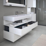 DURAVIT Qatego Hochschrank 400 mm, 2 Türen, weiß Hochglanz, Eiche Schw. Matt