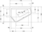 DURAVIT Paiova 5 Badewanne 1770x1300 mm Eck links Sanitäracryl weiß mit Verkleidung
