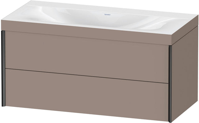 DURAVIT XViu c-bonded Waschtischunterbauset 1000 mm, 2 Schubkästen, schwarz matt, wandhängend