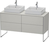 DURAVIT XSquare Waschtischunterbau 1400 mm betongrau matt mit 4 Schubkästen und Tip-On-Technik