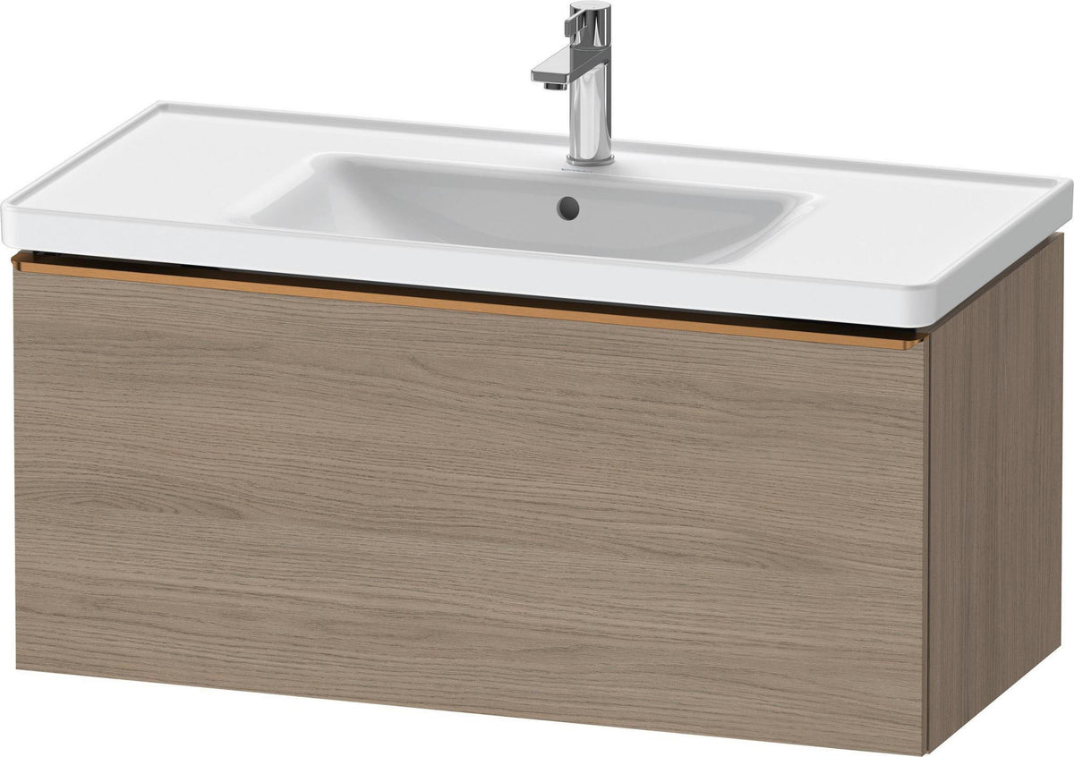 Duravit D-Neo Waschtischunterbau 984 mm Eiche Terra Matt mit 1 Auszug und Chromgriff