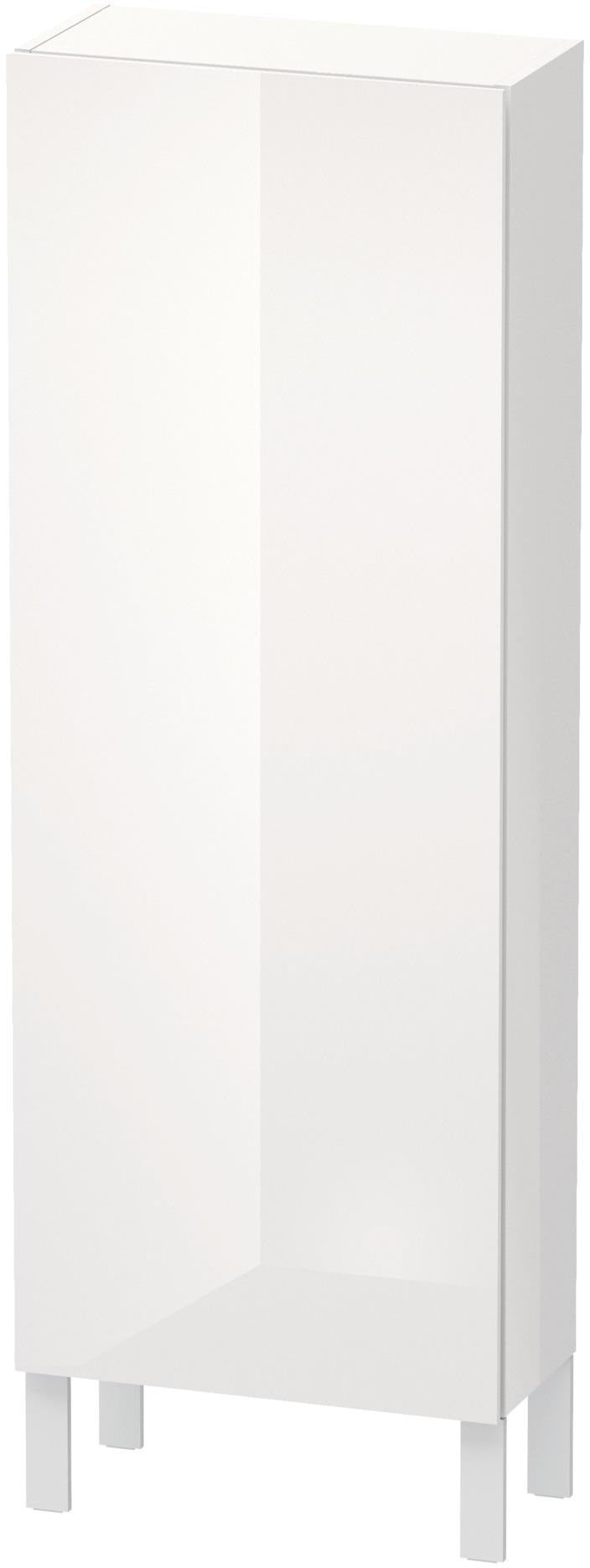 Duravit L-Cube Halbhochschrank 500 mm, 1 Tür links, betongrau matt, wandhängend, Soft-Close