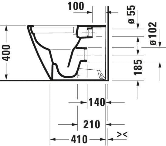DURAVIT D-Neo Stand-Tiefspül-WC 580 mm weiß rimless mit HygieneGlaze
