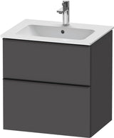 DURAVIT D-Neo Waschtischunterbau 610 mm Eiche Schwarz mit Bronze Griff – wandhängend