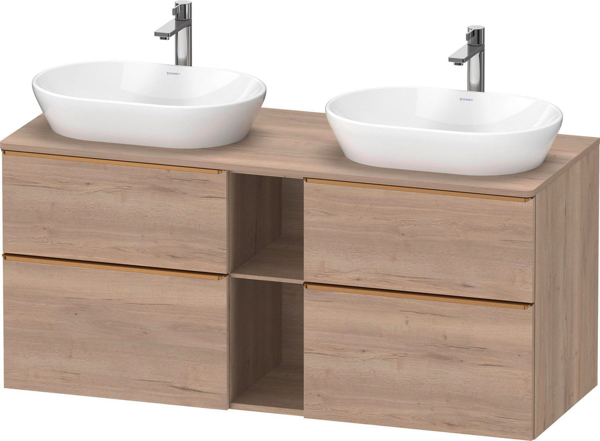 Duravit D-Neo Konsolenwaschtischunterbau 1400 mm Eiche Terra Matt, wandhängend, 2 Schubladen