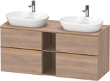 Duravit D-Neo Konsolenwaschtischunterbau 1400 mm Eiche Terra Matt, wandhängend, 2 Schubladen