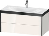 Duravit XViu Waschtischunterbau-Set 1000 mm c-bonded, 2 Schubkästen, schwarz matt / weiß matt