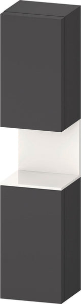 DURAVIT Qatego Hochschrank 400 mm, 2 Türen, weiß Hochglanz, Eiche Schw. Matt